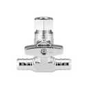 WMAXPFIT Tee Stop Valve(1 PACK), 1/2" x 1/2" PEX x 3/8" OD Compression, PEX, PE-RT Pipe, 1/4 Turn Shutoff Valve Chromed LF Brass