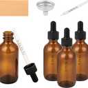 4PCS 2oz Clear Glass Dropper Bottles, Empty Leak-Proof Containers for Essential Oils, Beard Oils, Watercolor Paints & DIY Crafts