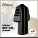 CLERKMANS Unisex Deluxe Doctoral PhD Graduation Gown - Doctorate Robe, 48XL