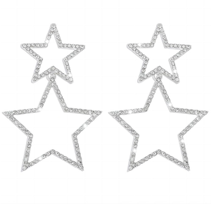 Star Earrings For Women Sparkly Rhinestone Dangle Earring For Holiday Weddings Birthday Parties