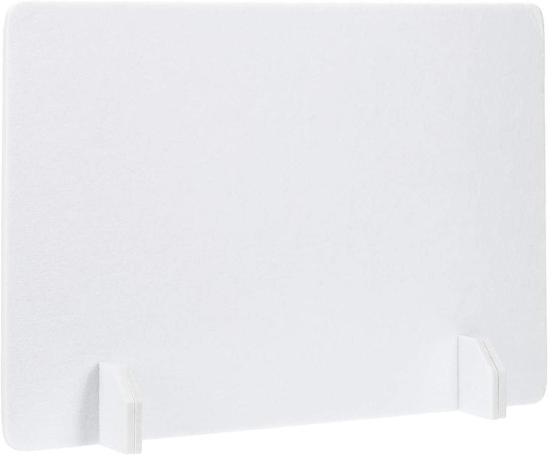 PATIKIL Desk Dividers 24" x 16", 1 Pack Desk Privacy Panel Freestanding Noise Reducing Partition Acoustic Panel with 4Pcs Support Feet for Testing Office Home Library, Pure White Style C