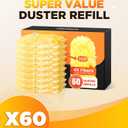 30 Count Heavy Duty Duster Refills for Swiffer, Multisurface 360° Duster Refills Only, Unscented Disposable Dusters for Cleaning with 4X Microfibers, Compatible with Swiffer Dusters (Orange)
