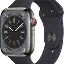 Apple Watch Series 8 (GPS + Cellular 41mm) - Graphite Stainless Steel with Midnight Sport Band, M/L 