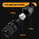 4 x 8AN PTFE Straight Hose End Fitting Aluminum