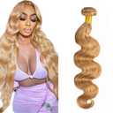 34 inch Honey Blonde Bundles Human Hair 27 Body Wave Bundles 50g Double Weft 8A Grade 27 Honey Blonde Body Wave Bundle Human Hair Extensions