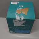 Tea Kettle Stovetop, 3.2 Qt Stainless Steel Whistling Kettle for Stove Top, Food Grade Teapot with Wood Pattern Handle for Coffee, Milk etc, Gas Electric Applicable (Black)