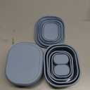 ISSEVE 12Pcs/Set Nesting Silicone Food Storage Containers with Lids, BPA Free Reusable Meal Prep Silicone Containers Airtight, Freezer Dishwasher Safe (33.8oz, 20oz, 10oz, 6.7oz, 1.3oz) (Grey)