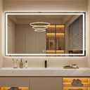 LED Bathroom Mirror with Lights, 30 x 55 Lighted Vanity Wall Mirror
