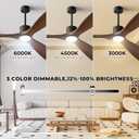 60" Ceiling Fan with Lights,Outdoor Ceiling Fan Smart Work with Alexa/Gg/App/Remote,3-Color Light Dimmable 6-Speed Quiet Reversible for Patio Porch Living Room,Dark Walnut