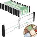Adjustable Drawer Dividers, 4'' High Expandable Drawer Organizers for Clothes, 12 Pack 12.6-22.8'' Drawer Separators for Kitchen/Bedroom/Office/Bathroom Organization and Storage (Clear)