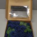Ling's moment Artificial Rose Buds and Petite Roses w/Stem Pack of 24 for DIY Wedding Bouquets Centerpieces Decorations Boutonniere Corsages (Navy Blue)