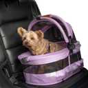 Pet Gear No-Zip View 360 Ultra Lite Pet Safety Carrier & Car Seat for Small Dogs & Cats Push Button Entry, 15", Larkspur,View 360 Ultra Light 15-inch,Larkspur