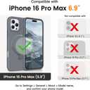 Liquid Silicone Case for iPhone 16 Pro Max with Magnetic Ring Stand, Military Grade Shockproof Protection, Anti-Scratch Microfiber Lining Covers for iPhone 16 Pro Max, Grey
