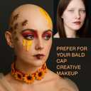 Bald Cap Halloween Makeup Kit, Latex Bald Wig Cap with Spirit Gum Adhesive & Remover for Woman Man Kids Professional Bald Cap Set for Cosplay,Sfx Halloween Costumes Party Theater look-with Instruction