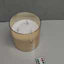 Extra Large Flameless Candles with 3 Wicks, 6"x6" Glass Battery Operated Candles with Remote, Real Wax Flickering LED Candles Fake Candle for Home, Wedding, Party, Clear