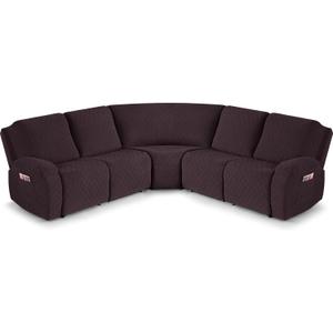 VANSOFY Stretch Reclining Sectional Couch Covers, 5-Pieces, Chocolate
Extra Large 5 Seat Recliner Cover, Thick Soft Washable Slipcovers, Non-Slip, Sectional Corner Cover for L Shape Sofa
