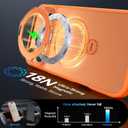 360 Spin Magnetic Stand for iPhone 17 Pro Max Case, Fit for MagSafe, Mil-STD Protective Case for iPhone 17 Pro Max Phone Case with Kickstand Rotatable 6.9 inch, Orange