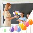 Eaasty 24 Sets Tulip Gift Card Sleeves DIY Gift Card Bouquet Kit Colorful Flower Cards Holder with Sticks for Spring Teacher Appreciation Week Mother's Day Thank You Presents