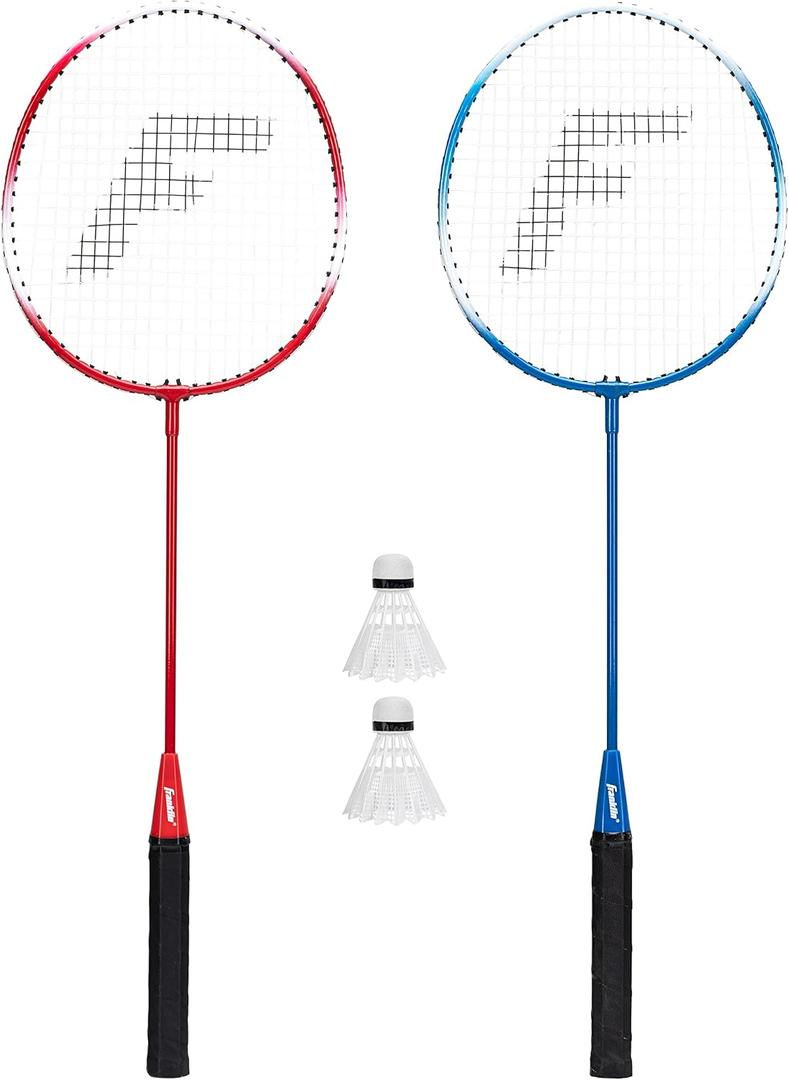 Franklin Sports Badminton Racket + Birdie Set - Replacement Badminton Equipment for Kids + Adults - 2 Player - 4 Player Badminton Racket Sets, One Size