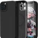 Magnetic for iPhone 13 Pro Case with Screen Protector - Compatible with MagSafe - Upgraded Camera Protection - Silicone Shockproof Protective Phone Case 6.1" for Men Women Girls - Black