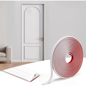 Art3d 30Ft Flexible Peel and Stick Crown Molding Trim, Self-Adhesive Panel Moulding Dcor Lines for Wall Door Cabinet Frame, Mirror Window Borders & Home DIY, White