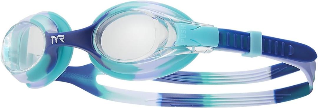 TYR Swimple Tie-Dye Kids' Swim Goggles (Clear/Purple/Teal)