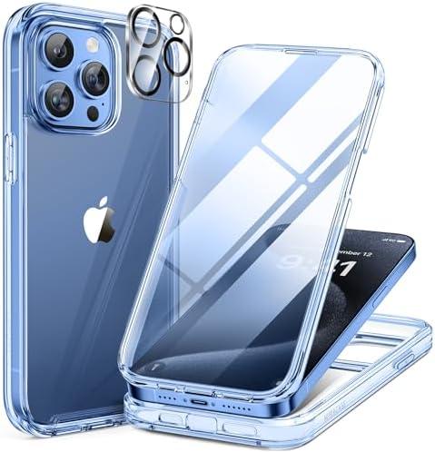 Miracase for iPhone 15 Pro Case Full-Body Clear Bumper Phone case with Built-in Glass Screen Protector& Camera Protector, Military Drop Proof 15 Pro Clear Case Cover 6.1 inch,Clear Blue Miracase for iPhone 15 Pro Case Full-Body Clear Bumper Phone case with Built-in Glass Screen Protector& Camera Protector, Military Drop Proof 15 Pro Clear Case Cover 6.1 inch,Clear Blue