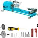 Mini Lathe Wood Lathe Machine Multi-Purpose Type Lathe Milling Cutting Grinding Polishing Professional Table Top Lathe Tool Kit Adding shields