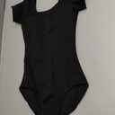Capezio girls Short Sleeve Leotard - Girls , Medium, Black 