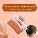 Matte Hair Claw Clips, Large Rectangle Design, 8 Pack Multi-Color Collection, Gentle Grip, Adorable Style for Little Princesses Soft Flexible Clips in Cute Designs