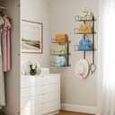 Over The Door Purse Organizer Metal 6 Tiers, Purse Storage for Closet, Hangbag Hanger for Wall, Door Organizer Hanging, Bag Hanger and Holder for Closet, for Bathroom, Pantry