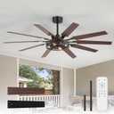 60 Inch Farmhouse Ceiling Fans with Rustic Lights, Caged Ceiling Fans with Remote, Industrial Ceiling Fan with Reversible DC Motor, Antique Downrod Mount Fan with Chandelier for Living Room Bedroom