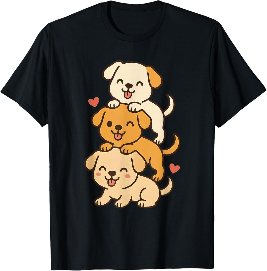 Cute Kawaii Puppies Neko Funny Dog Lover Gift Women Girl T-Shirt, S