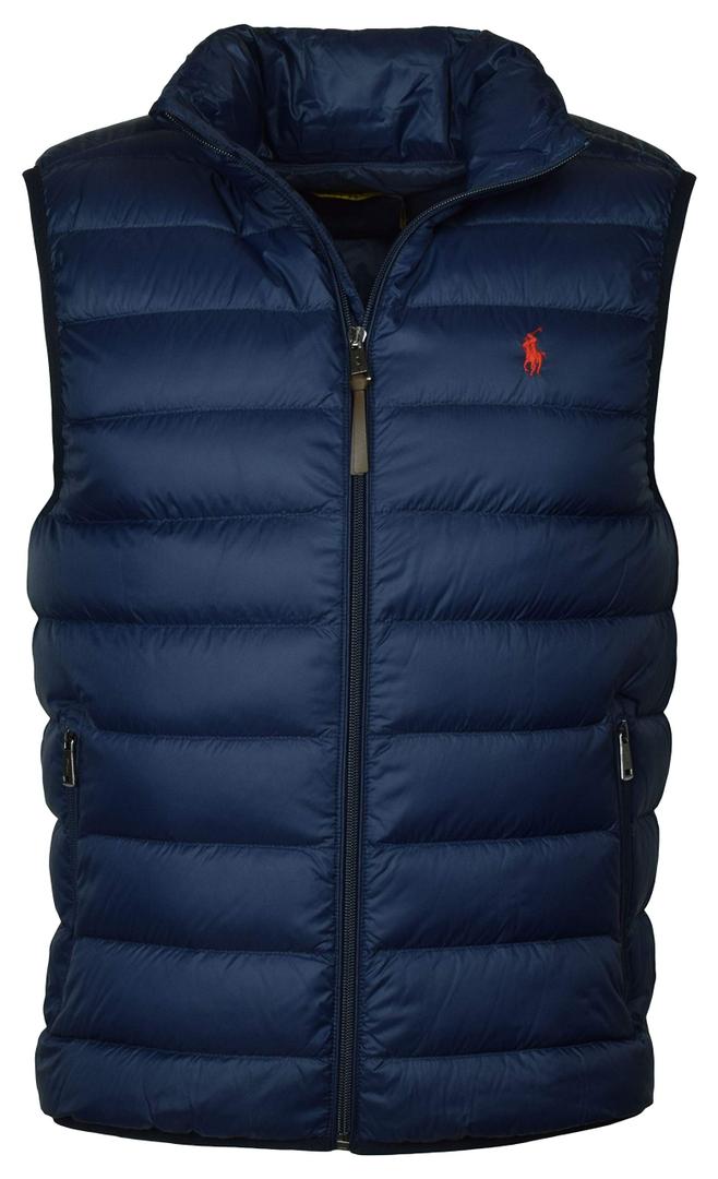 Polo Ralph Lauren Mens Full Zip Puffer Vest (Large, Aviator Navy)