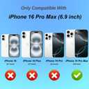 BITOBE Designed for iPhone 16 Pro Max, Cute 3D Rose Flowers Case Slim Plating Glitter Bling Luxury Rhinestones Floral Cover for Women Girls Protective Camera Protection 6.9" Blue