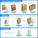 Reli. 100 Pack | 10"x6.75"x12" | Large White Paper Bags w/Handles | Ideal for To Go/Take Out/Restaurant Bags with Handles, Shopping, Retail, Gifts | 25% larger than 10"x5"x13"