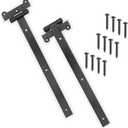 Home Improvement Door Hinges – Pack of 2 18-Inch Matte Black Hinges – 4mm Thick Barn Door Hinges Include 12 Black Coated Mounting Screws – Heavy Duty Iron Gate Hinge