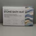 Stone Bath Mat, 23.7 x 15.4 inches, Quick Dry & Non-Slip Diatomaceous Earth Bath Mat for Bathroom and Kitchen (Light Grey Marble)