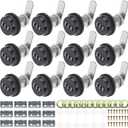 12 Pack Combination Cabinet Cam Lock Password Coded Lock with 1-1/8''Cylinder and Chrome Finish, Security Combi-Cam Locks for Cabinet Filing Drawer Mailbox (Black)