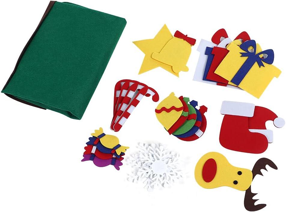 RASTKY DIY Wall Decoration Felt Christmas Tree Kit, Fun Christmas Party Supplies for Kids (C)
