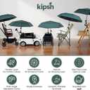 8 x Beach Chair Patio Umbrella with Universal Adjustable Clamp - Clamp-on Outdoor Sports Umbrella for Stroller Pool Camp Bleachers, Compact Lightweight Portable Shade, Windproof Sunshade (Dark Green)