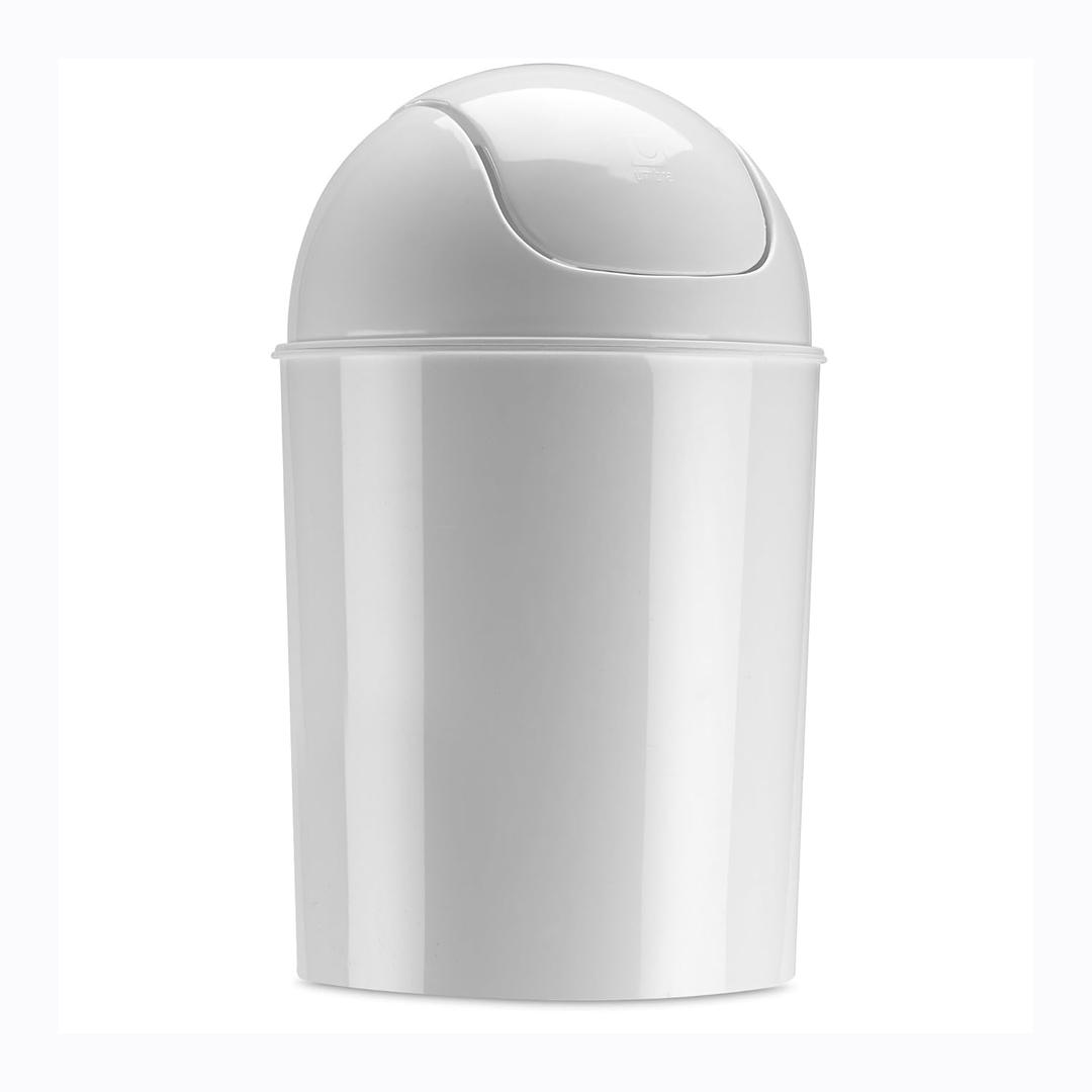 Umbra Mini 1-1/2-Gallon Swing-Top Waste Can, White