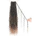 9 packs Boho Faux Locs Crochet Hair, 24 Inch, Ombre Honey Blonde Pre Looped Goddess Soft Locs Crochet Hair with Curly Ends, Bohemian River Locs for Black Women(T1B/27#, 24 Inch)