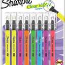Sharpie Clear View Highlighter Sticks, Chisel Tip, Assorted Fluorescent, 8 Count - School, Home, and Office Use, Teacher Supplies