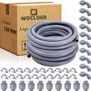 1/2 inch 150 Foot Liquid-Tight Conduit and Connector Kit, Flexible Non Metallic Electrical Conduit, With 10 Straight and 10 Angle Fittings and Pipe Strap