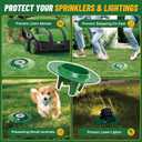FREEKIT 5Pack Sprinkler Head Protectors-Cuttable, Donut-Style Lawn Sprinkler Guard, ABS Plash Guard, Prevent Damage from Mower&Trimmer. Bottom Groove Pipe&Wires can Pass Through. 4 Legs Easy Position