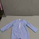 Baby Boys Girls Swimsuit One Piece Striped Zipper Bathing Suit Rash Guard Long Sleeve Seersucker Swimwear Sunsuit (0-3 Months, Blue)