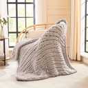L'AGRATY Chunky Knit Blanket Throw: 40''x50'' Chenille Chunky Knitted Throw Blankets for Twin Bed Couch - Handmade Thick Cable Knit Blanket - Large Crochet Rope Blankets for Home Decor (Grey)