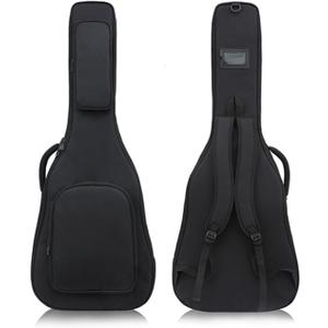 40 41 Inch Acoustic Folk Guitar Bag 0.5 In Thick Padding Backpack Double Straps 600D Oxford Guitar Soft Carry Case Guitar Cover (41 inch)