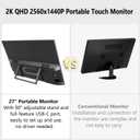 Prechen 27 Inch 2K QHD 100Hz Touchscreen Monitor 10 Point Multi Touch IPS Portable Display, 2560x1440 USB-C HDMI Laptop Monitor with Adjustable Stand & Speakers